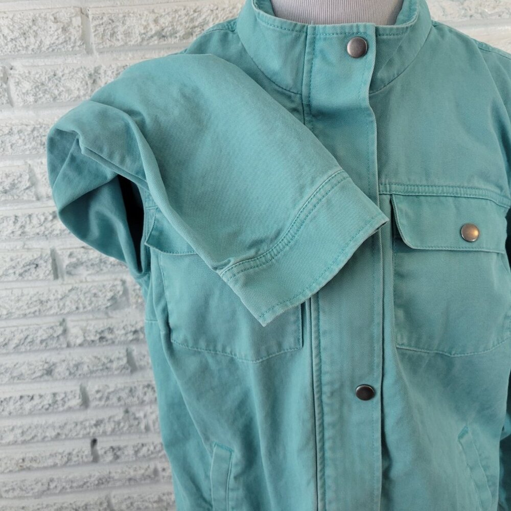 CJ Banks Womens Jacket Extra Large XL Denim Baby Blue Pockets Zip Snap SWE144E - Picture 5 of 10